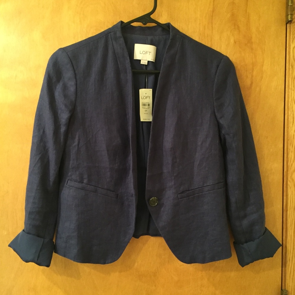 NWT Blue Linen Blazer